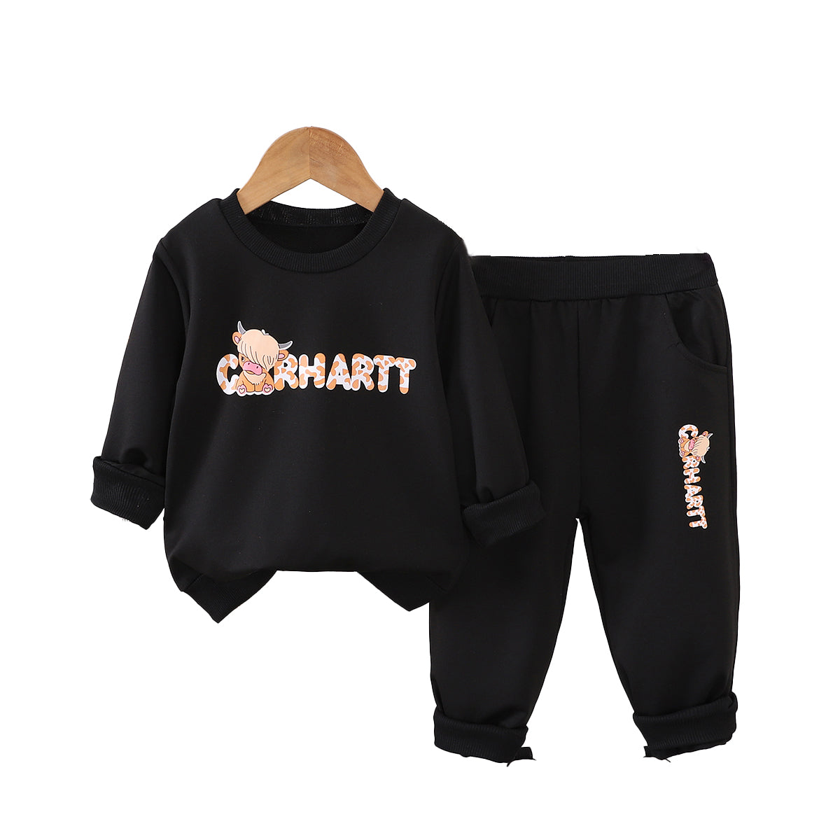 Boys Printed Round Neck Sweatshirt With Jogger