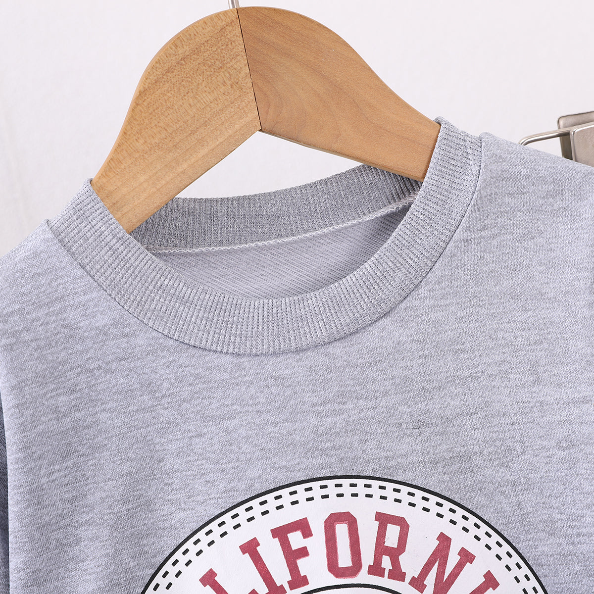 Boys Printed Round Neck Sweatshirt With Jogger