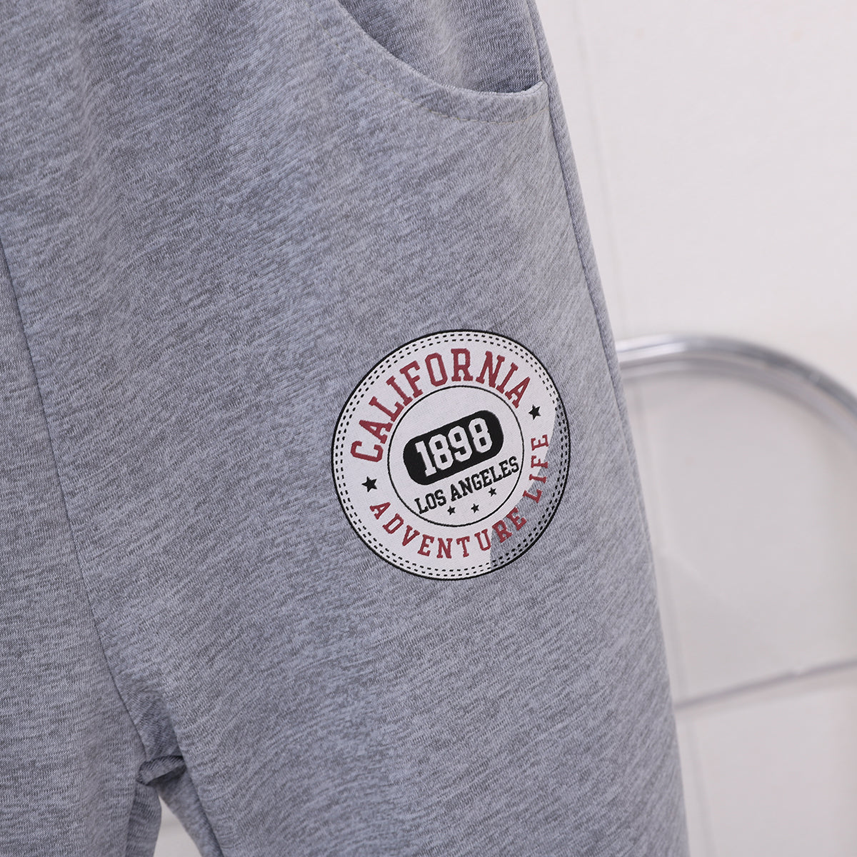 Boys Printed Round Neck Sweatshirt With Jogger