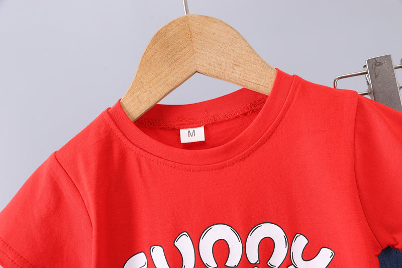 Boys Printed T-shirt with Trousers