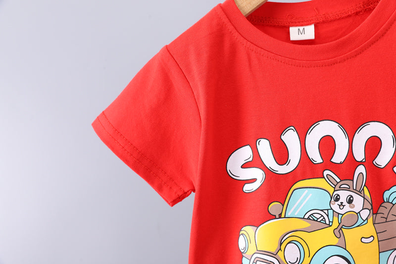 Boys Printed T-shirt with Trousers