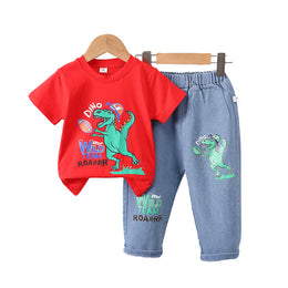 Boys Printed T-shirt with Trousers