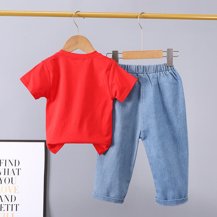 Boys Printed T-shirt with Trousers