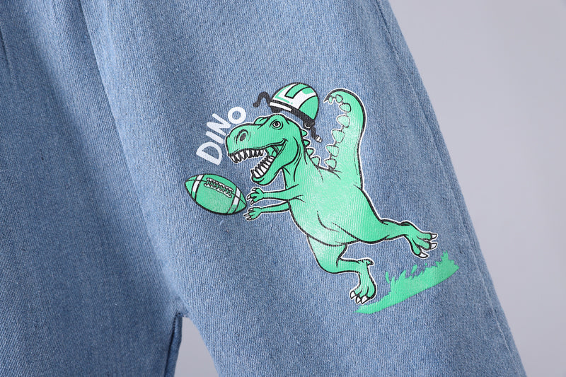 Boys Green Graphic Printed T-shirt with Trousers