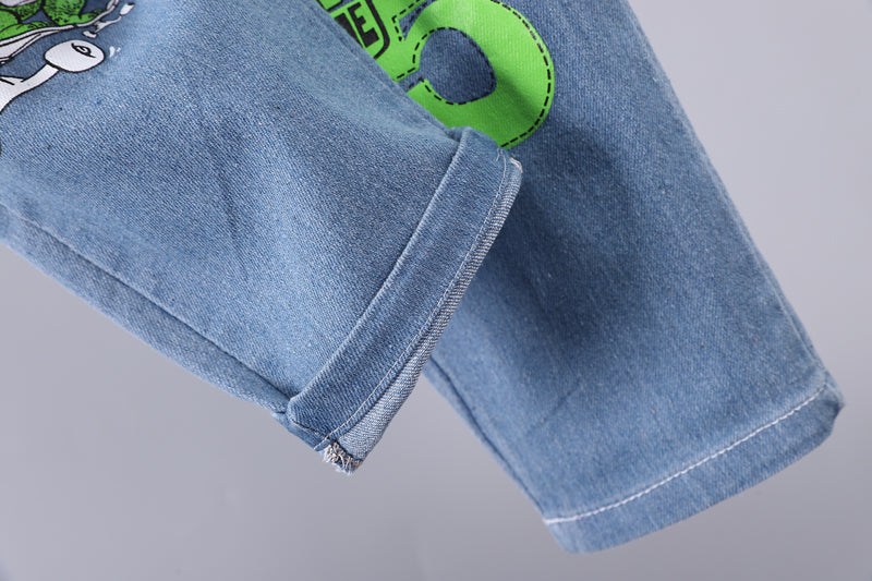 Boys Blue Graphic Printed T-shirt with Trousers