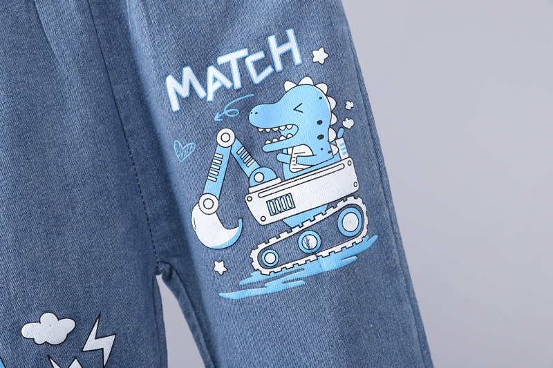 Boys Printed T-shirt with Trousers