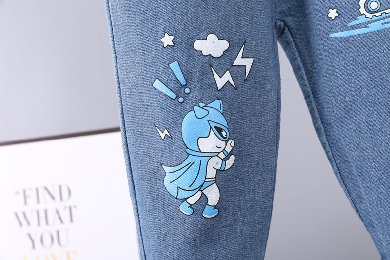 Boys Printed T-shirt with Trousers