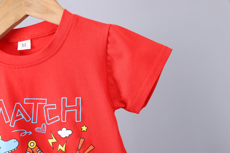 Boys Printed T-shirt with Trousers