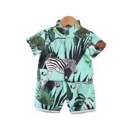 Boys Printed Shirt with Shorts