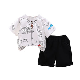 Boys Graphic Printed Shirt With Shorts