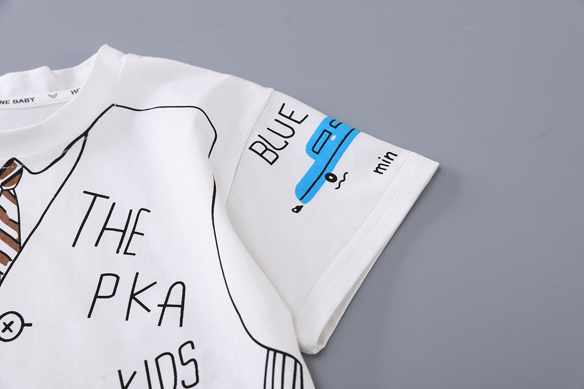 Boys Graphic Printed Shirt With Shorts