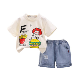 Boys Graphic Printed Shirt With Shorts