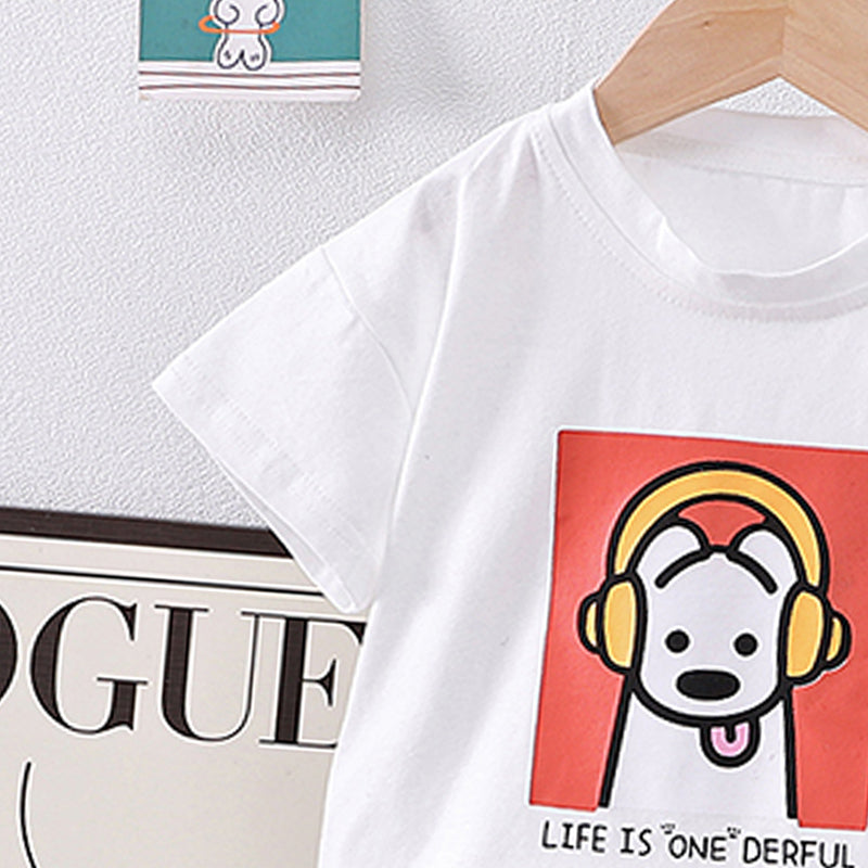 Boys Printed T-shirt With Shorts