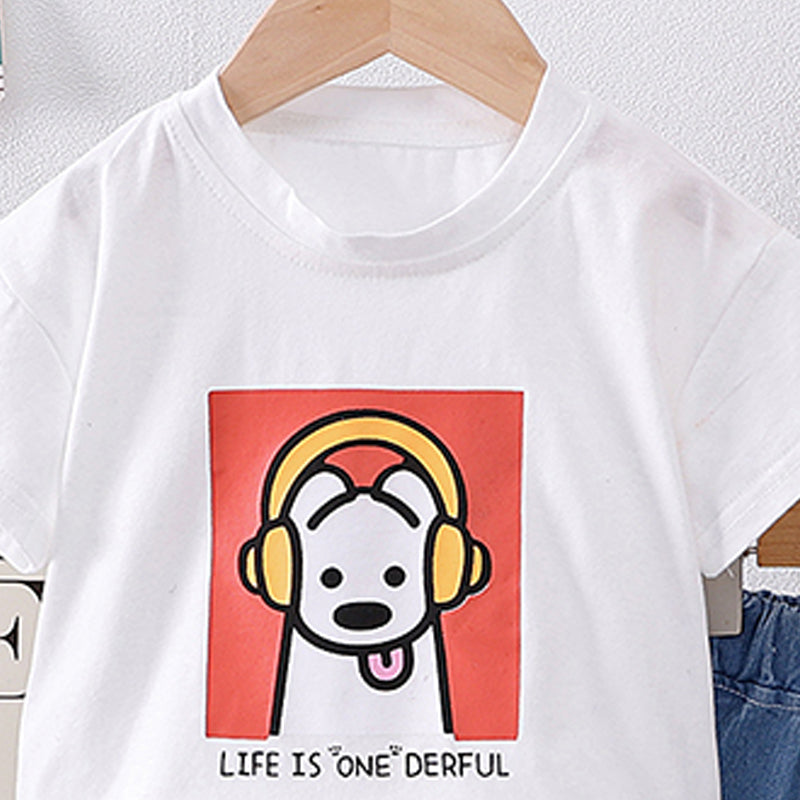 Boys Printed T-shirt With Shorts