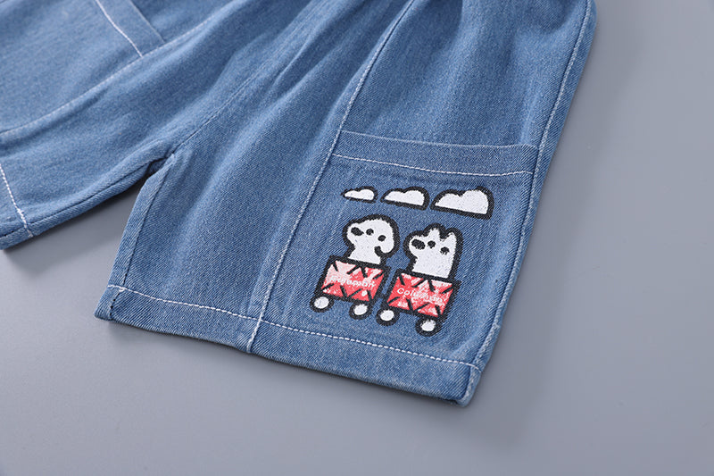 Boys Printed T-shirt With Shorts