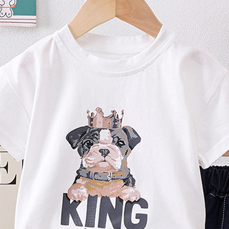 Boys Graphic Printed T-shirt With Shorts