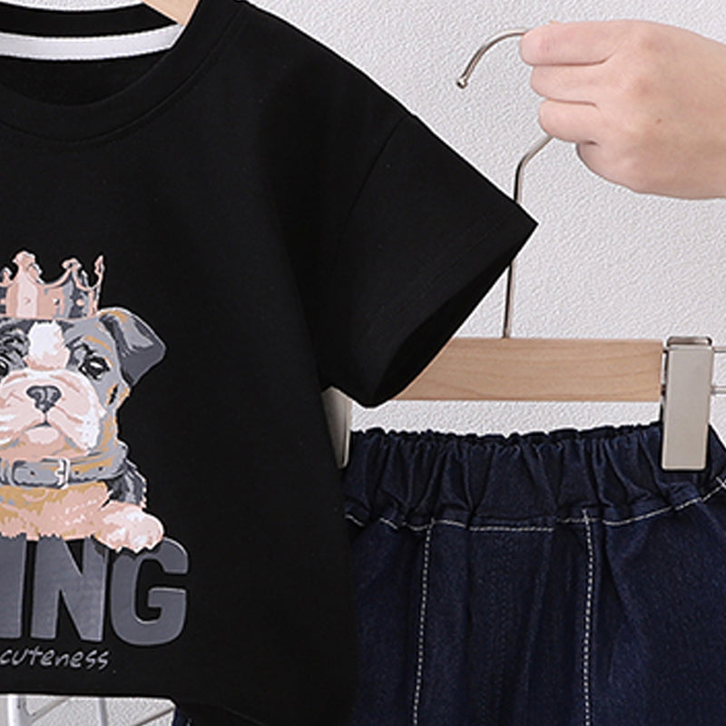 Boys Printed T-shirt With Shorts
