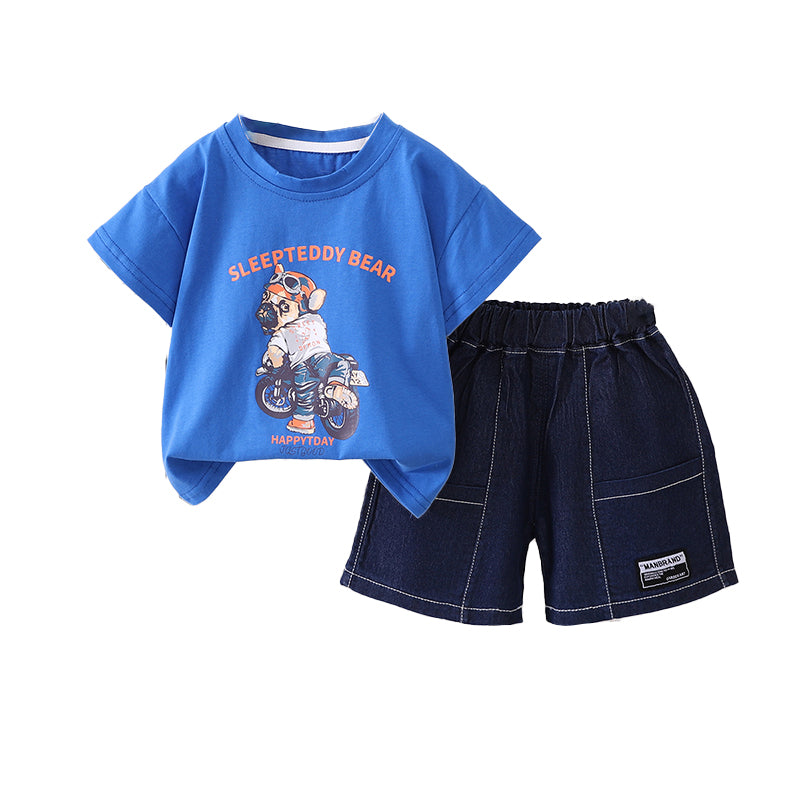 Boys Printed T-shirt With Shorts