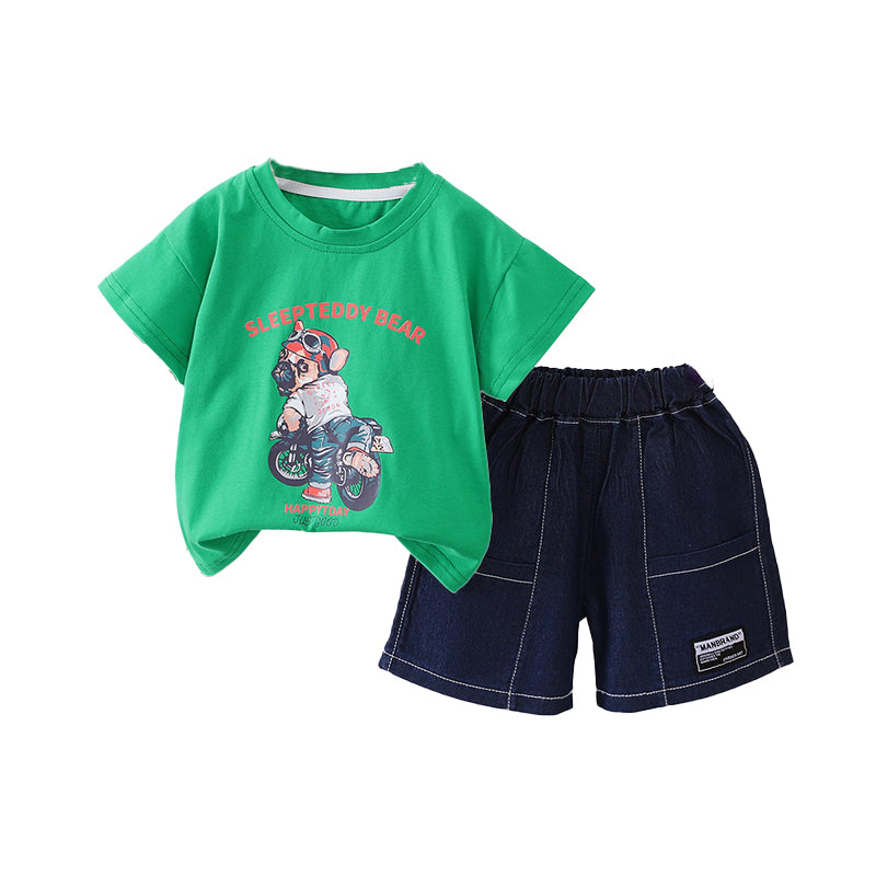 Boys Printed T-shirt With Shorts
