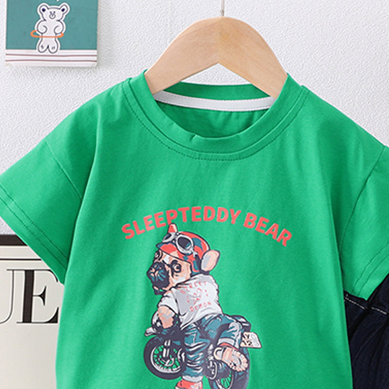 Boys Printed T-shirt With Shorts