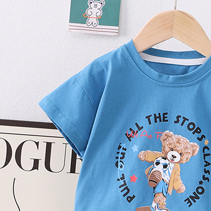Printed Round Neck T-shirt with Shorts