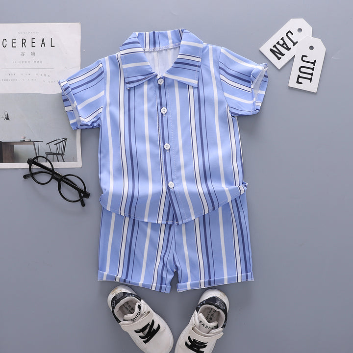 Boys Striped Shirt With Shorts