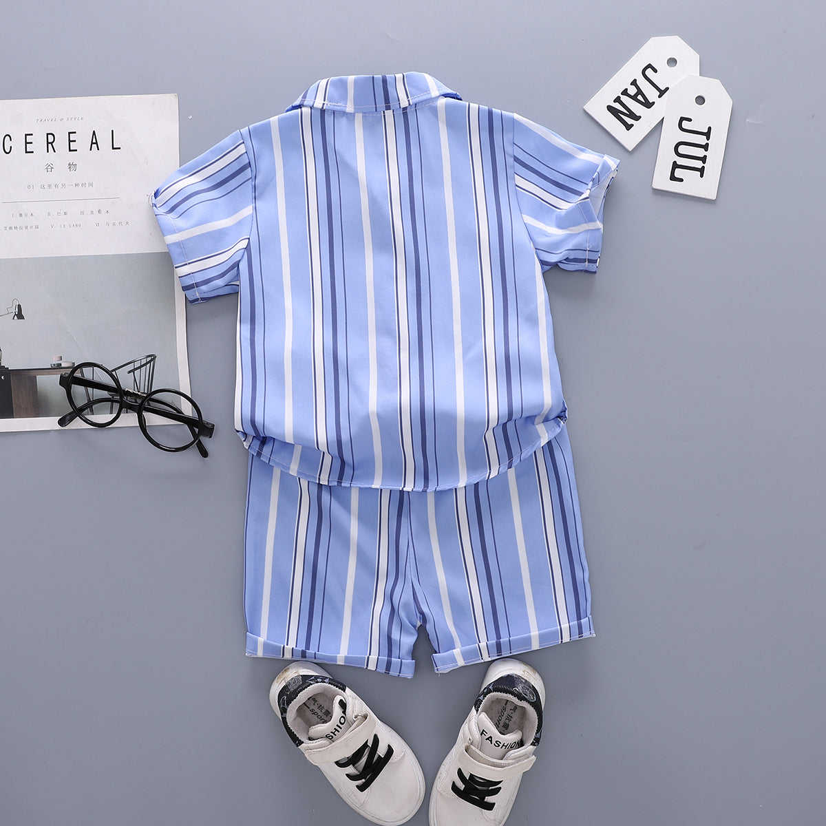 Boys Striped Shirt With Shorts