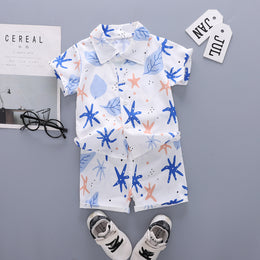Boys Floral Printed Shirt With Shorts