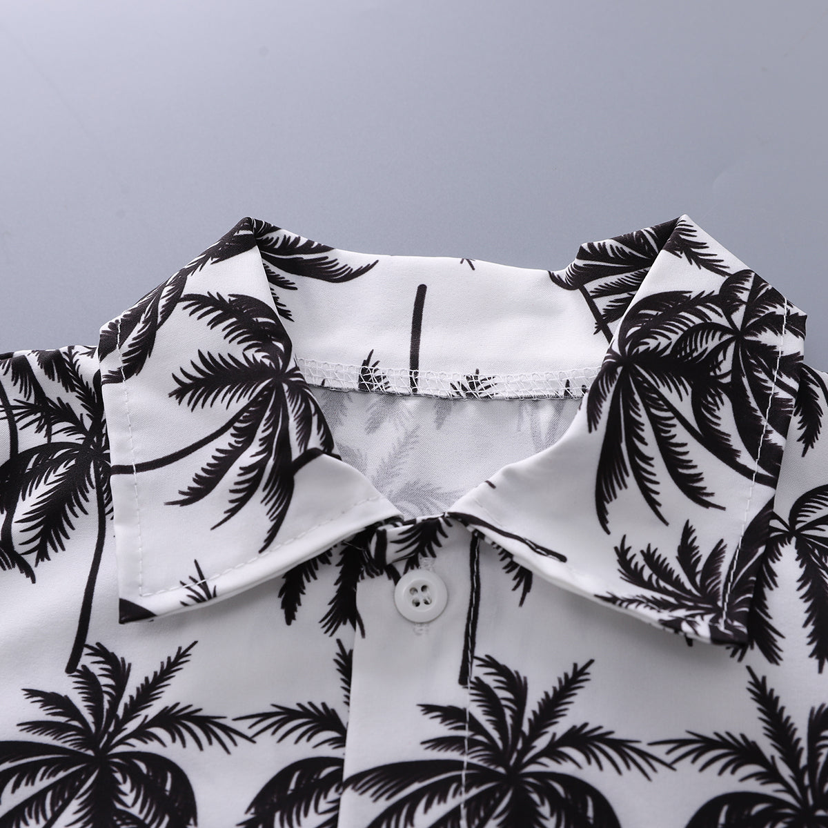 Infants Printed Spread Collar Shirt With Shorts