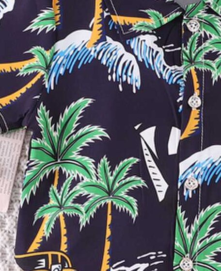 Boys Short Sleeves Printed Shirt with Shorts