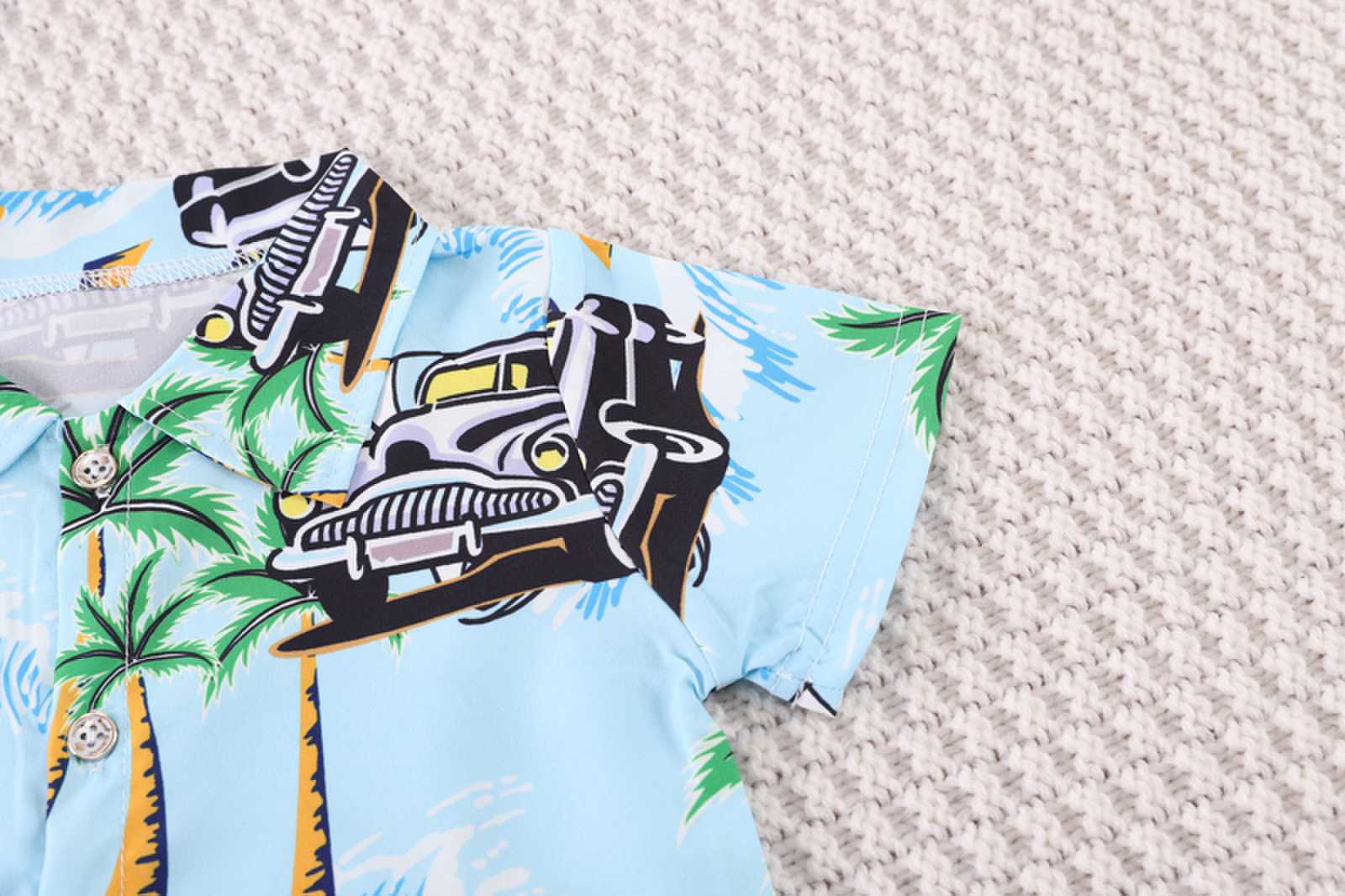 Boys Printed Short Sleeves Shirt With Shorts