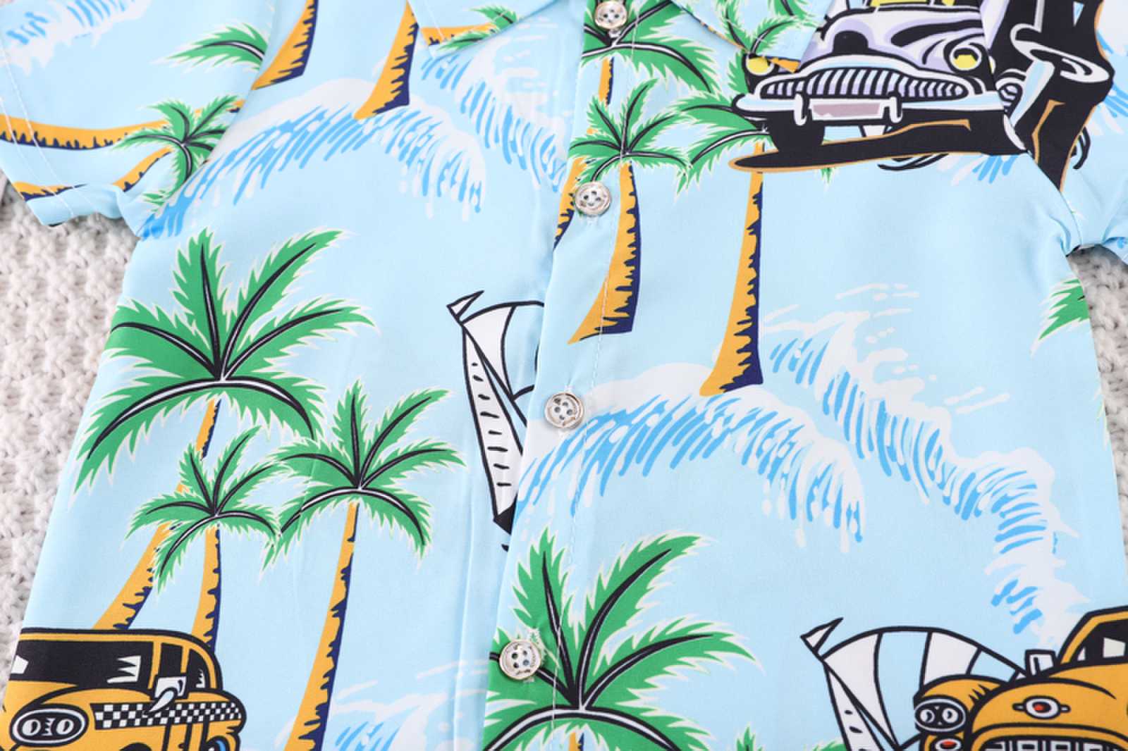 Boys Printed Short Sleeves Shirt With Shorts