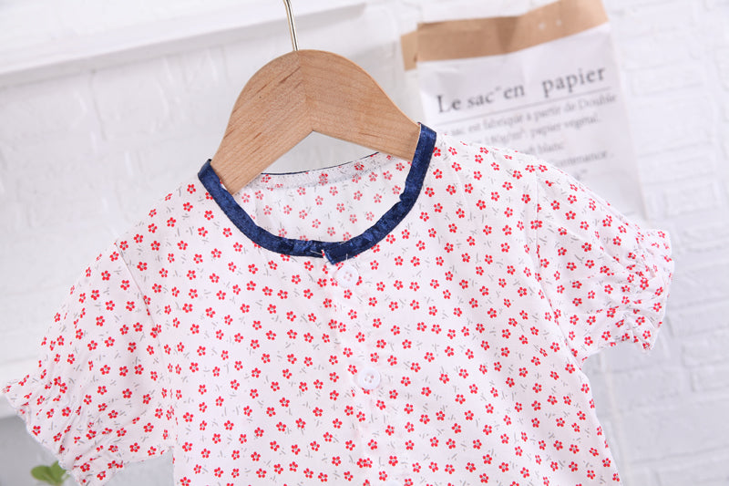 Girls Printed Top with Skirt