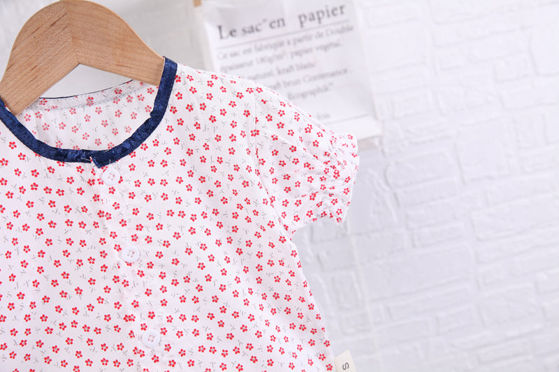 Girls Printed Top with Skirt