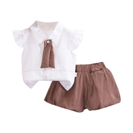 Girls Khaki Shirt with Shorts