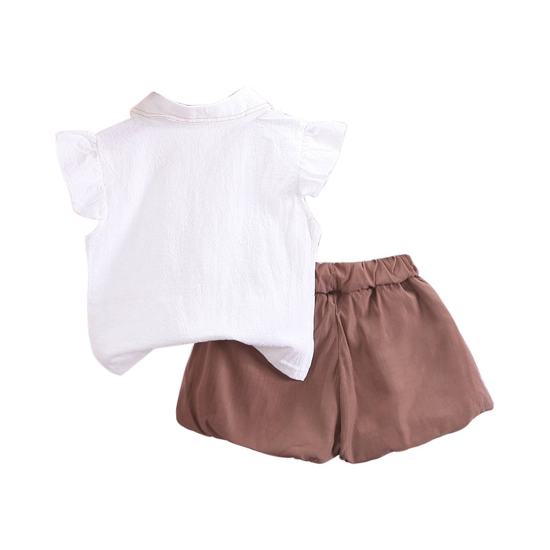 Girls Khaki Shirt with Shorts