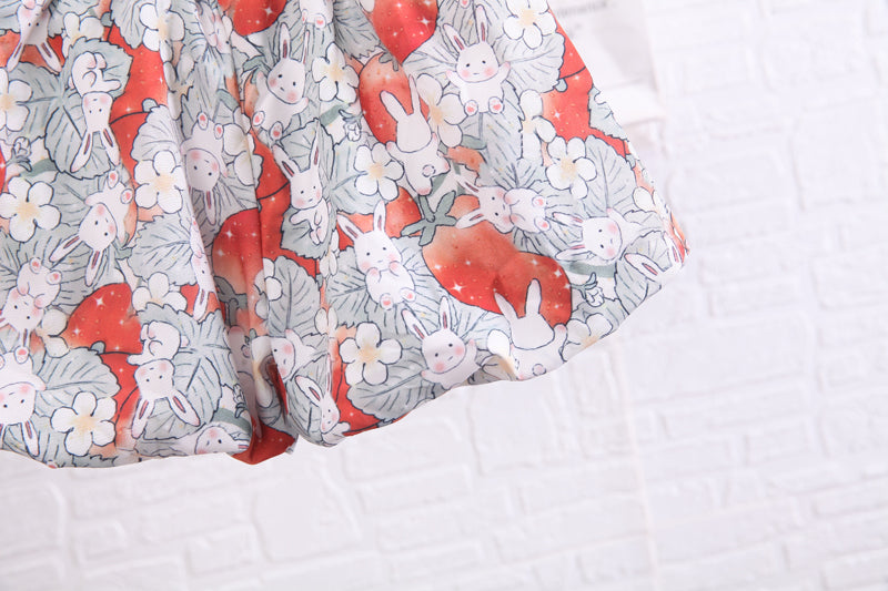 Girls Orange & Grey Self Design Top With Printed Shorts