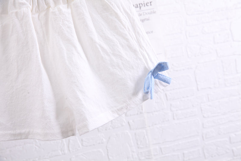 Girls Blue Shirt Style Top with Shorts