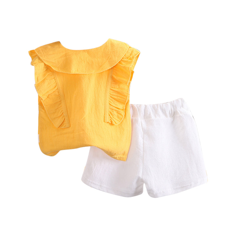 Girls Yellow Top with Shorts