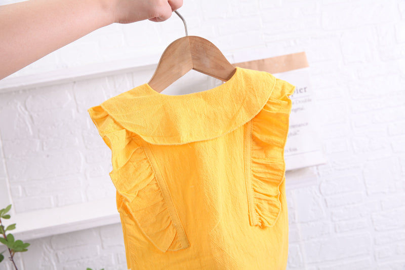 Girls Yellow Top with Shorts