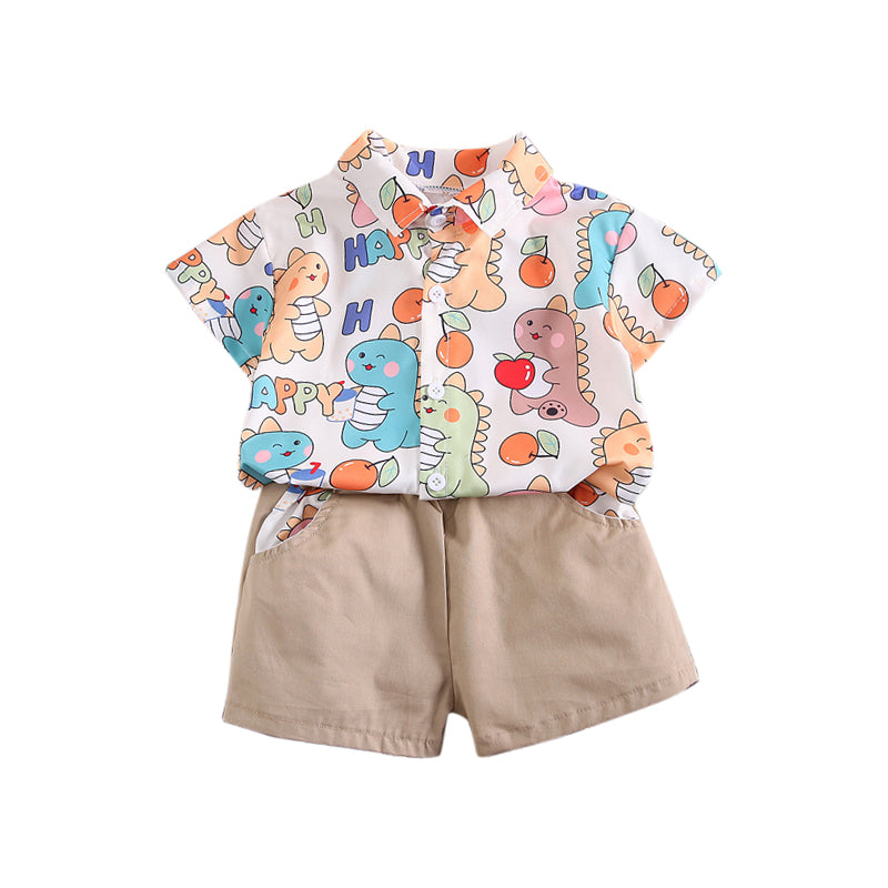 Boys Printed Shirt with Shorts