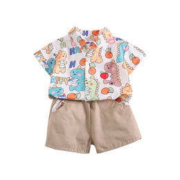 Boys Printed Shirt with Shorts