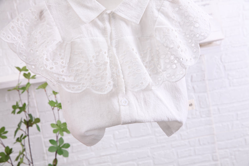 Girls White & Orange Self Design Top with Pyjamas