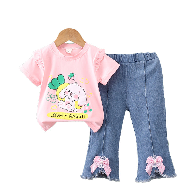 Girls Printed Top with Trousers