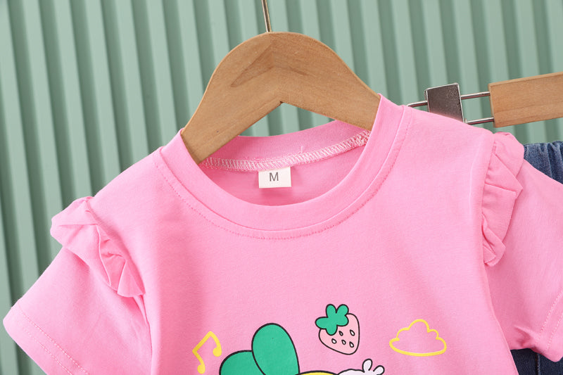 Girls Printed Top with Trousers