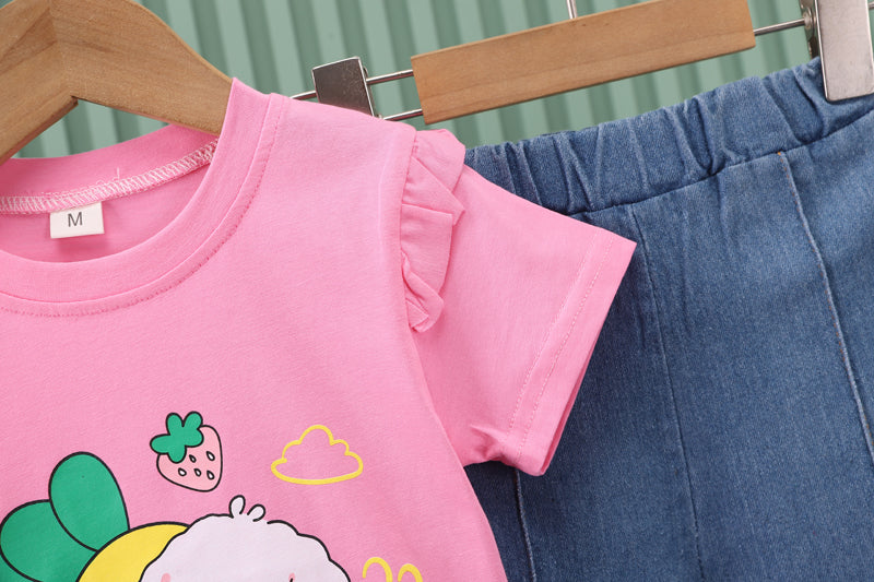 Girls Printed Top with Trousers