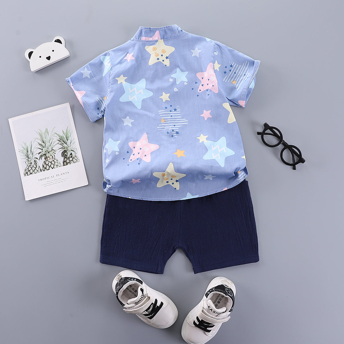 Boys Printed Shirt with Shorts