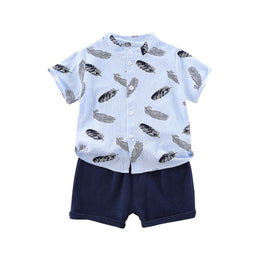 Boys Printed Shirt with Shorts