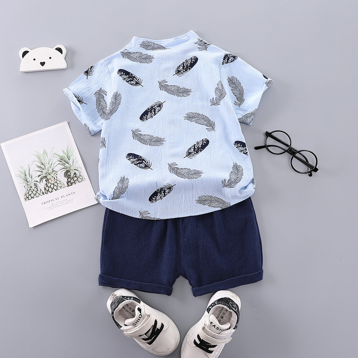 Boys Printed Shirt with Shorts