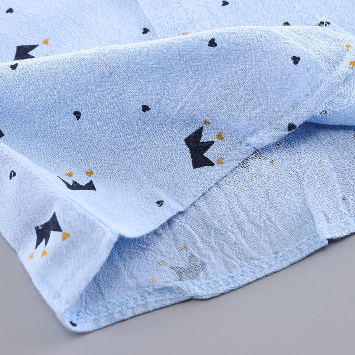 Boys Blue & Navy Blue Printed Shirt with Shorts